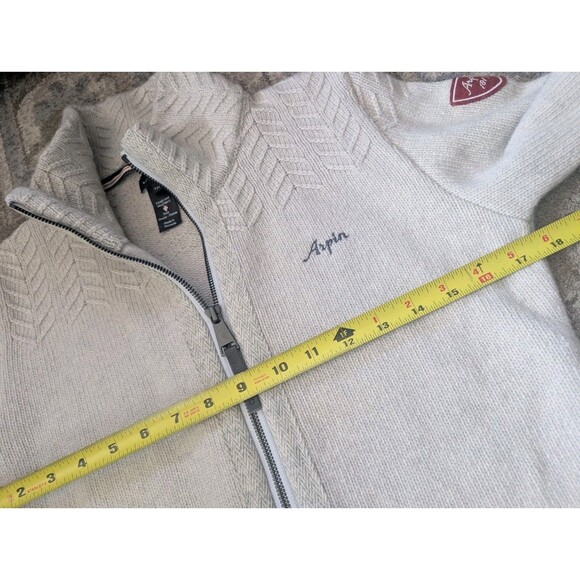 ARPIN 1817 France Sweater Full-Zip Jacket Extra Fine Wool Sz T36 -SM Cream Knit - Picture 12 of 16